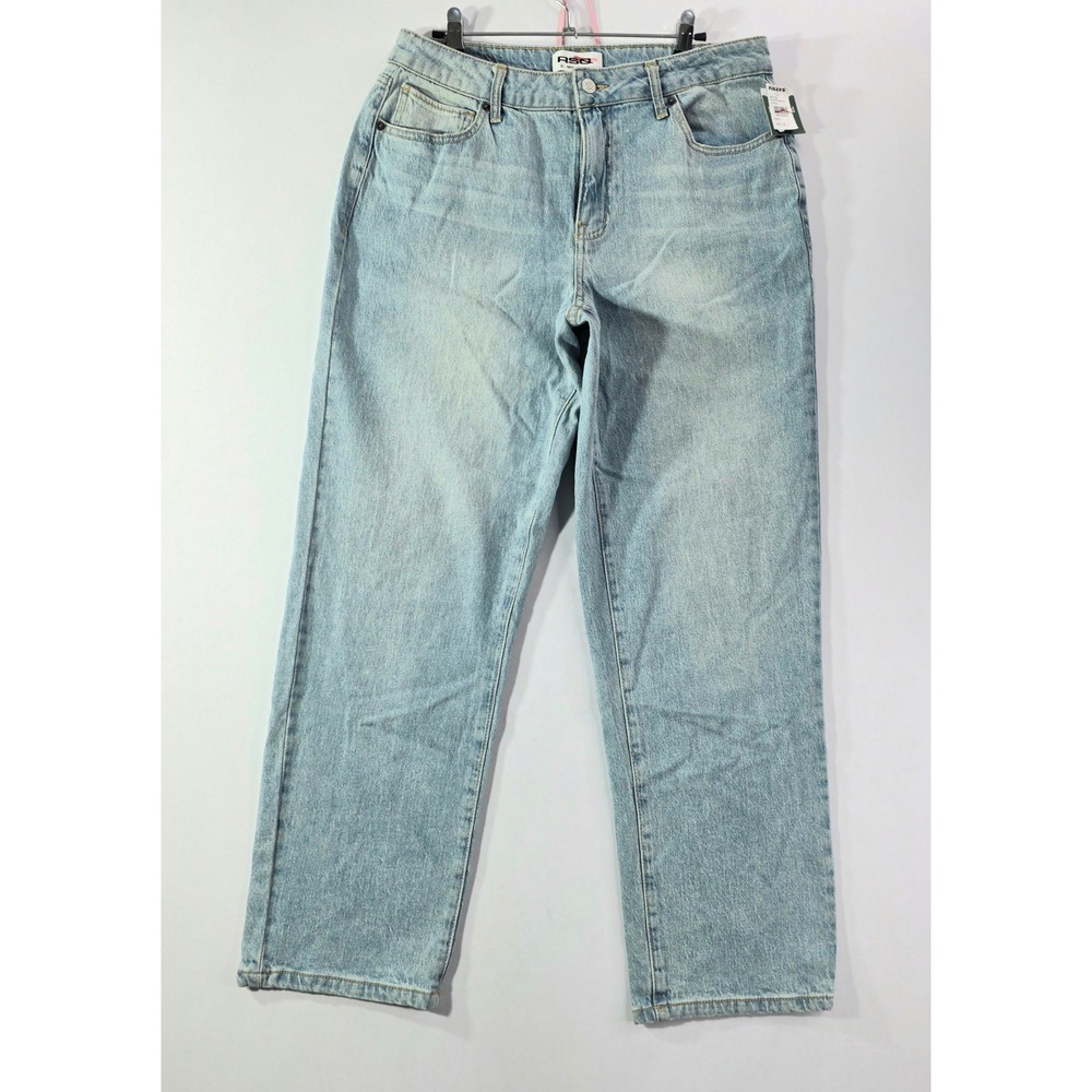 NWT RSQ High Rise Straight Leg Jeans Light Wash Blue Denim Size 32X28